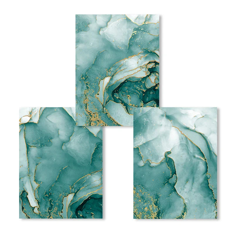 Moderne abstrakte Aqua-Flüssigkeit Marmor Drucke Wandkunst Fine Art Leinwanddrucke Bilder für Wohnzimmer Esszimmer Home Office Dekor | Brehn