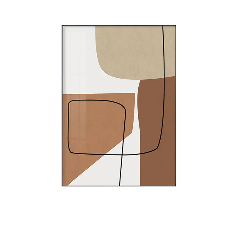 Moderne abstrakte erdige Töne geometrische Wandkunst Fine Art Leinwanddrucke Bilder für Wohnzimmer Esszimmer zeitgenössische Wohnkultur | Brehn