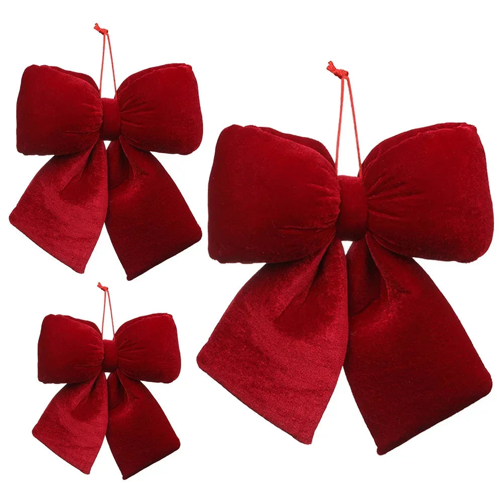 Rote Samtschleife zum Dekorieren – Eleganter Baumschmuck für Weihnachten, Ideal für Christbaum, Türdekoration oder festliche Geschenkverpackungen | Brehn