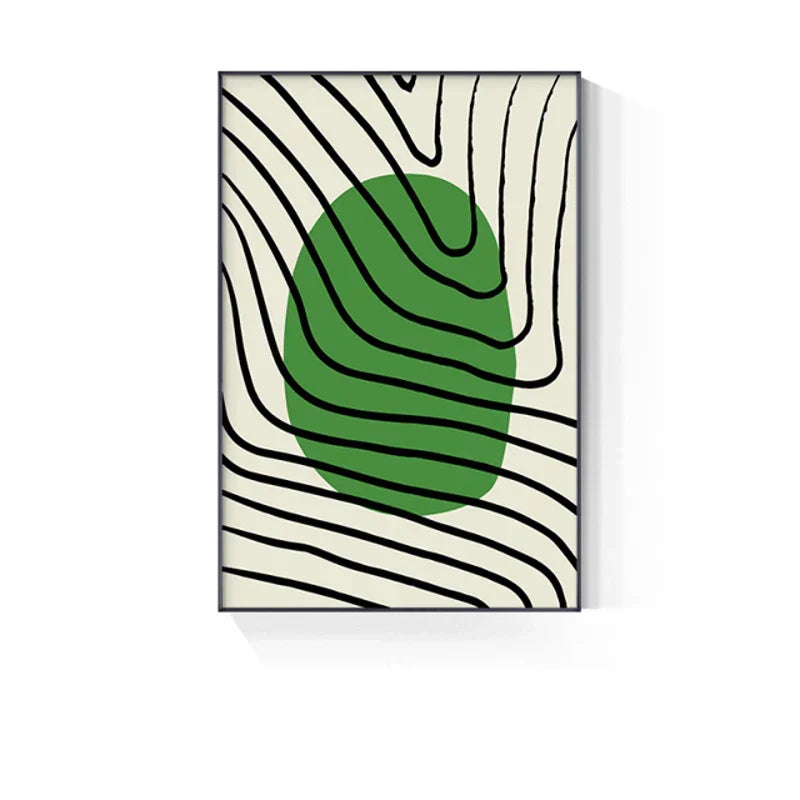 Abstract Grünes Geometrisches Linienkunst Wandkunst Fine Art Leinwanddrucke Bilder Für Modernes Apartment Wohnzimmer Home Office Kunst Dekor | Brehn