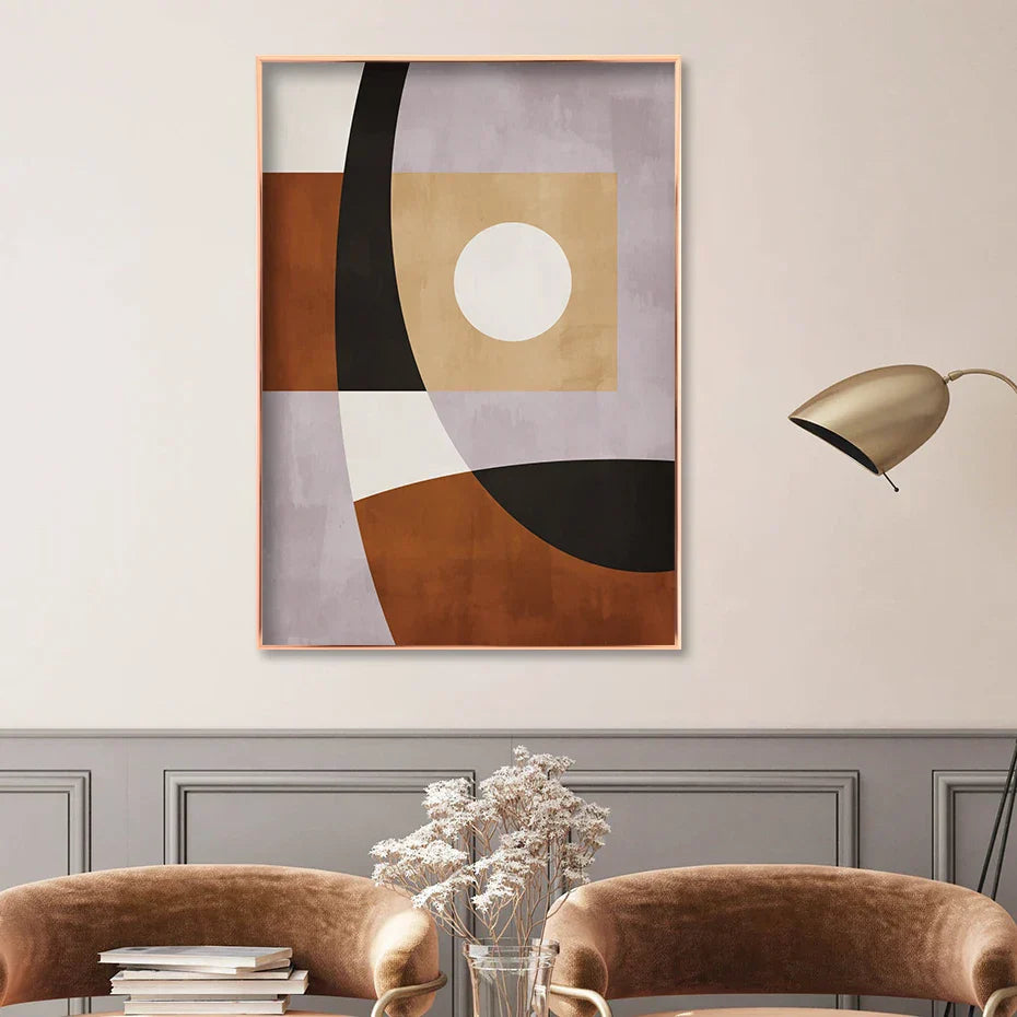 Modern Farbblock Geometrisch Abstrakte Wandkunst Fein Kunst Leinwanddruck Neutrale Farben Bild Für Wohnzimmer Esszimmer Schlafzimmer Kunst Dekor | Brehn