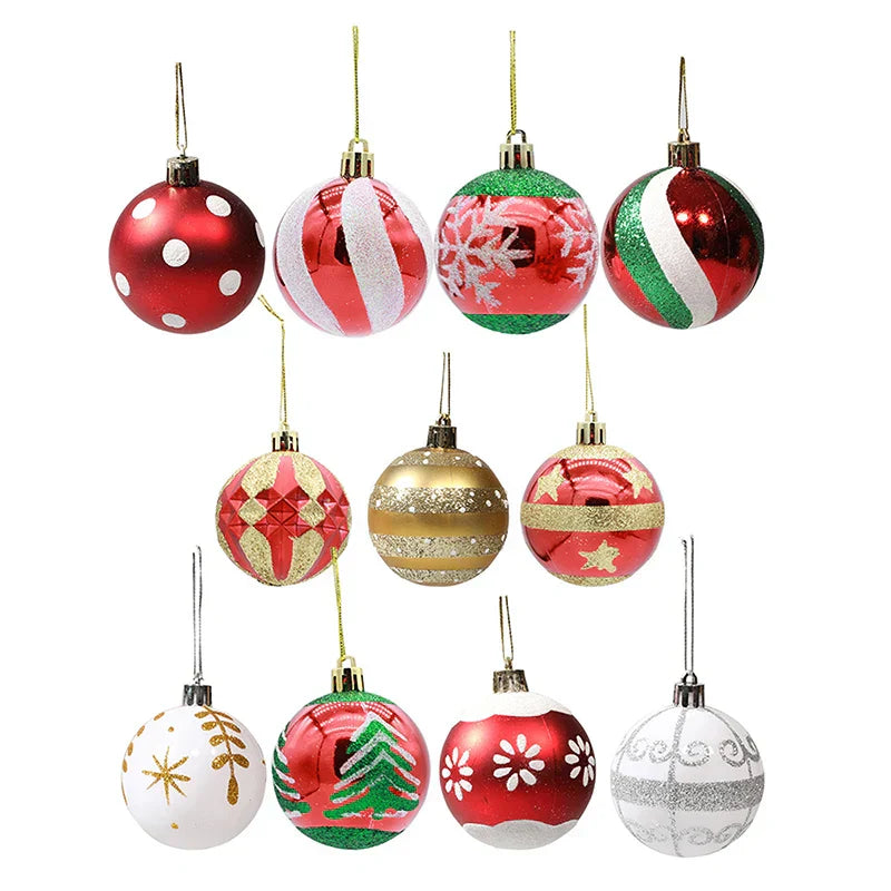 Elegante Schneeflocken Weihnachtskugeln Set – Hochwertige Christbaumkugeln in Rot, Weiß und Gold, perfekt für festliche Baumdeko zu Weihnachten | Brehn