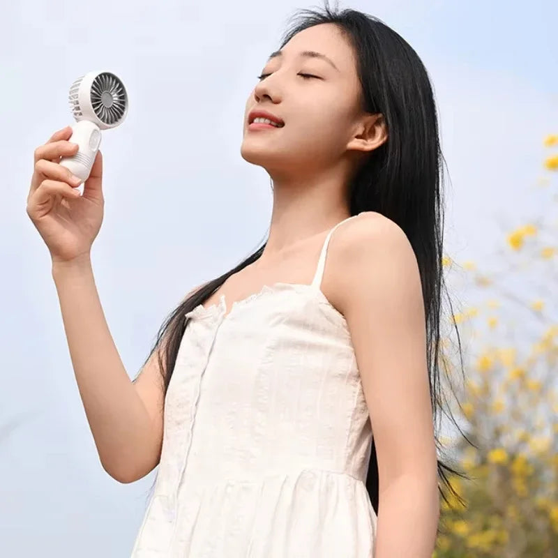 Mini Handheld USB Ventilator – 3-Geschwindigkeitsstarker Wind Tragbarer Tischventilator, Wiederaufladbar für Studenten, Büro, Outdoor, Reisen und Camping | Brehn