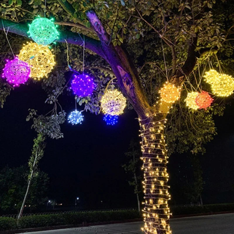 LED Rattan Kugel-Lichterkette – Dekorative Außenbeleuchtung für Garten und Partys | Brehn