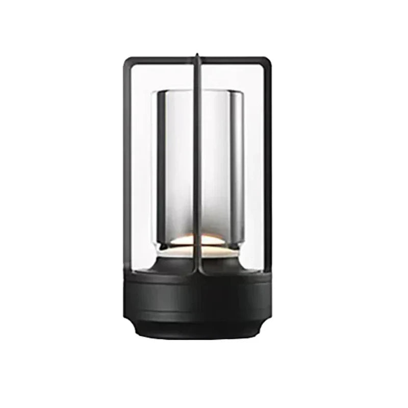 Wiederaufladbare kabellose Tischlampe mit Kristallglas - Tragbare LED-Leuchte für Innen- und Außenbereiche | Brehn