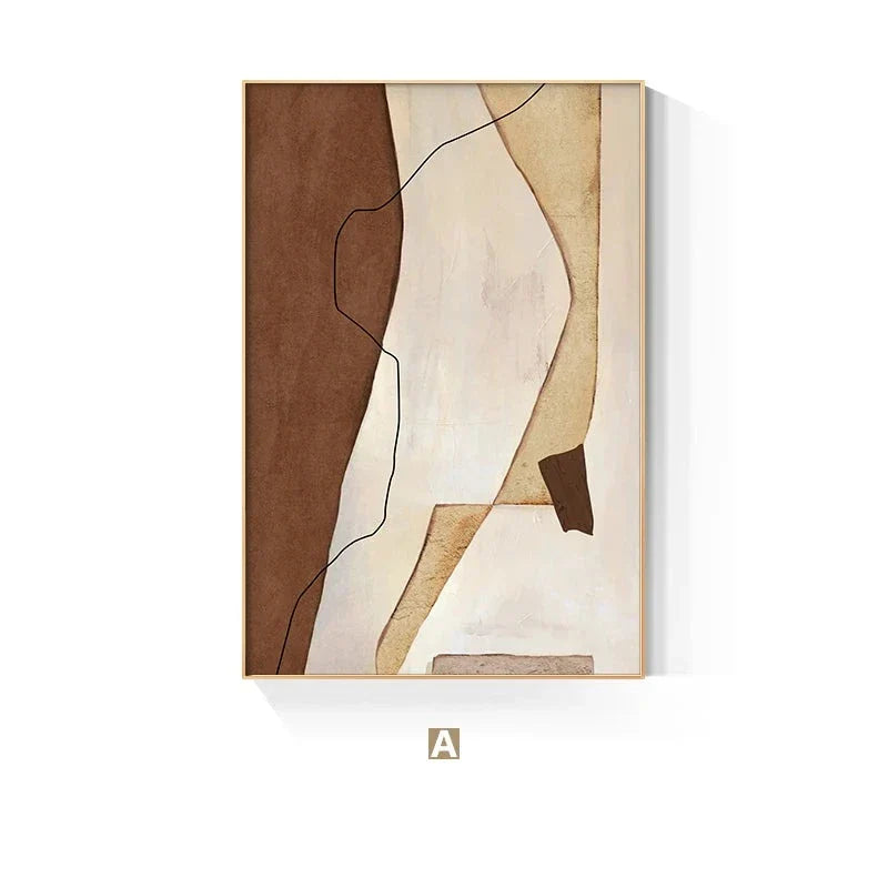 Nordic Abstract Braun Beige Geometrisch Farbblock Wandkunst Feine Kunst Leinwanddrucke Neutrale Töne Bilder Für Wohnzimmer Büro Dekor | Brehn