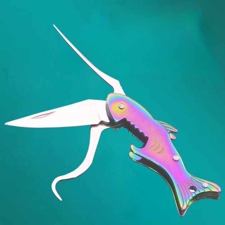 VIvolux | Sharp Shark Multifunktionales Zahnstocher-Messer Schlüsselanhänger