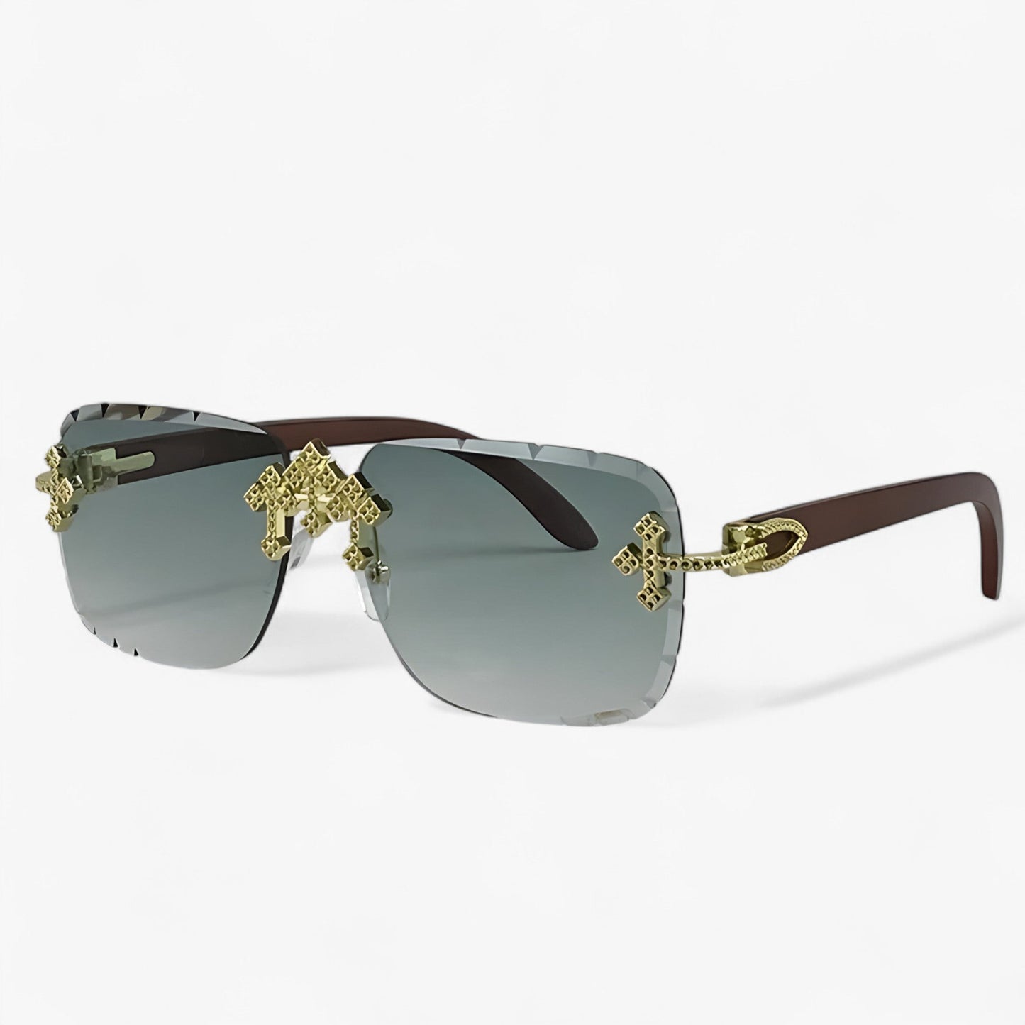 Randlose Steampunk Sonnenbrillen mit Metallakzenten – Nirex | Brehn