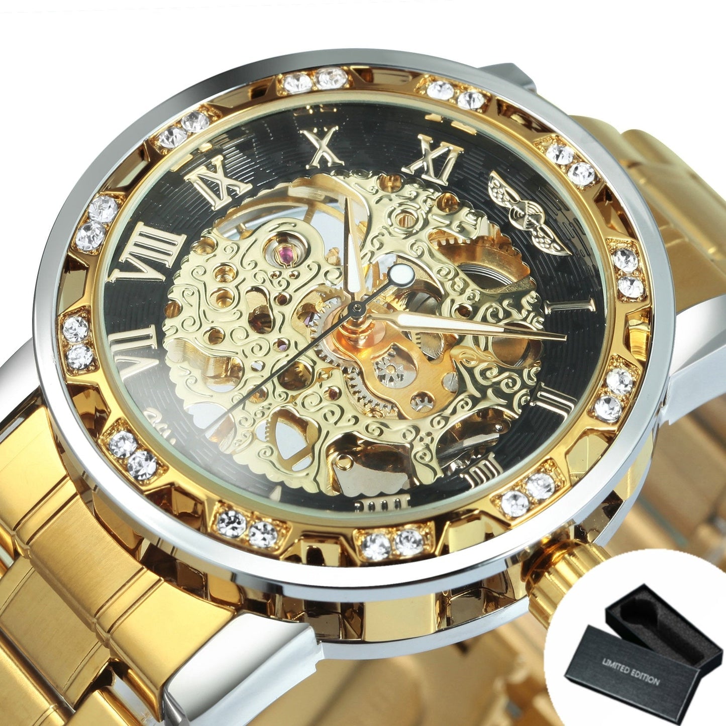 Brehn | Leuchtende Mechanische Titan Skelettuhr
