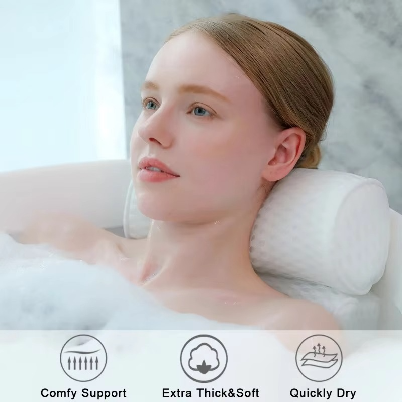 Luxuriöses Badewannen-Spa-Kissen mit Air-Mesh-Technologie zur Unterstützung von Nacken, Kopf und Rücken