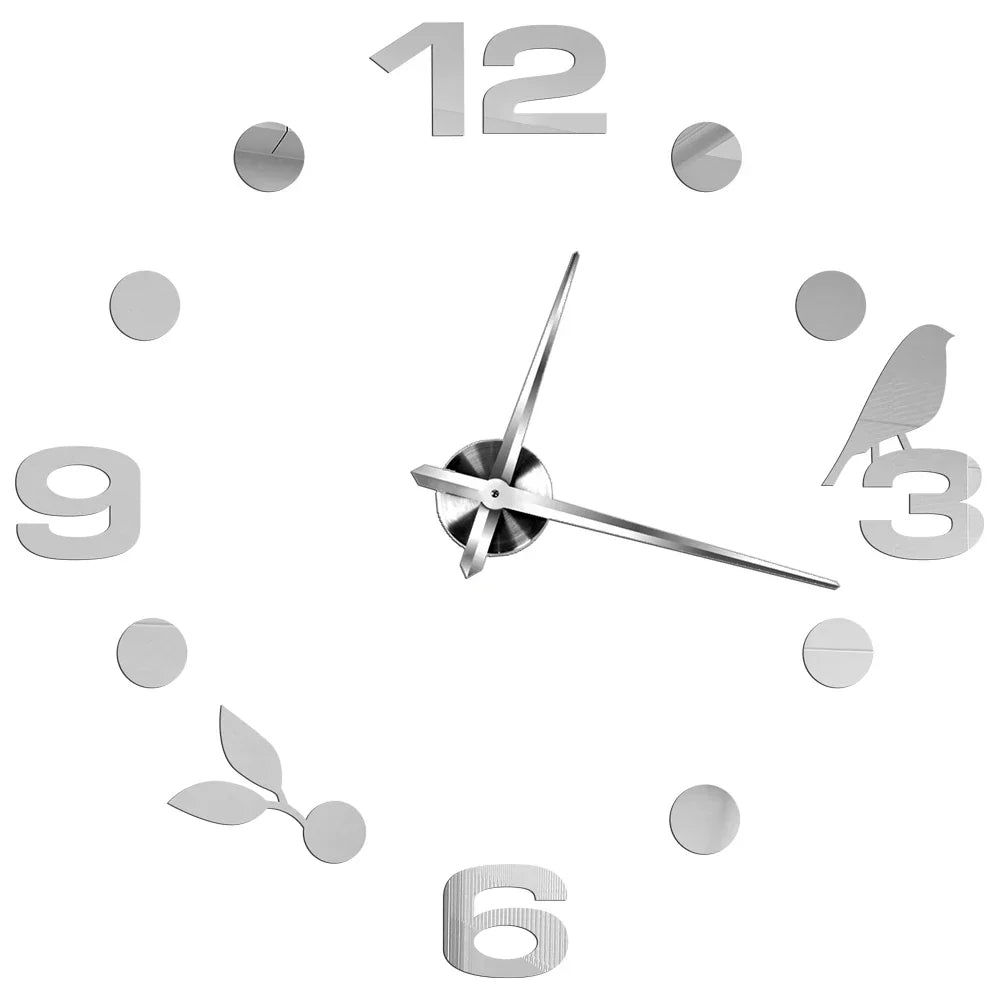 Große Wanduhr DIY 3D Selbstkleber Spiegel Acryl Wanduhr für Küche Esszimmer Wohnzimmer Kreative Wohnkultur | Brehn