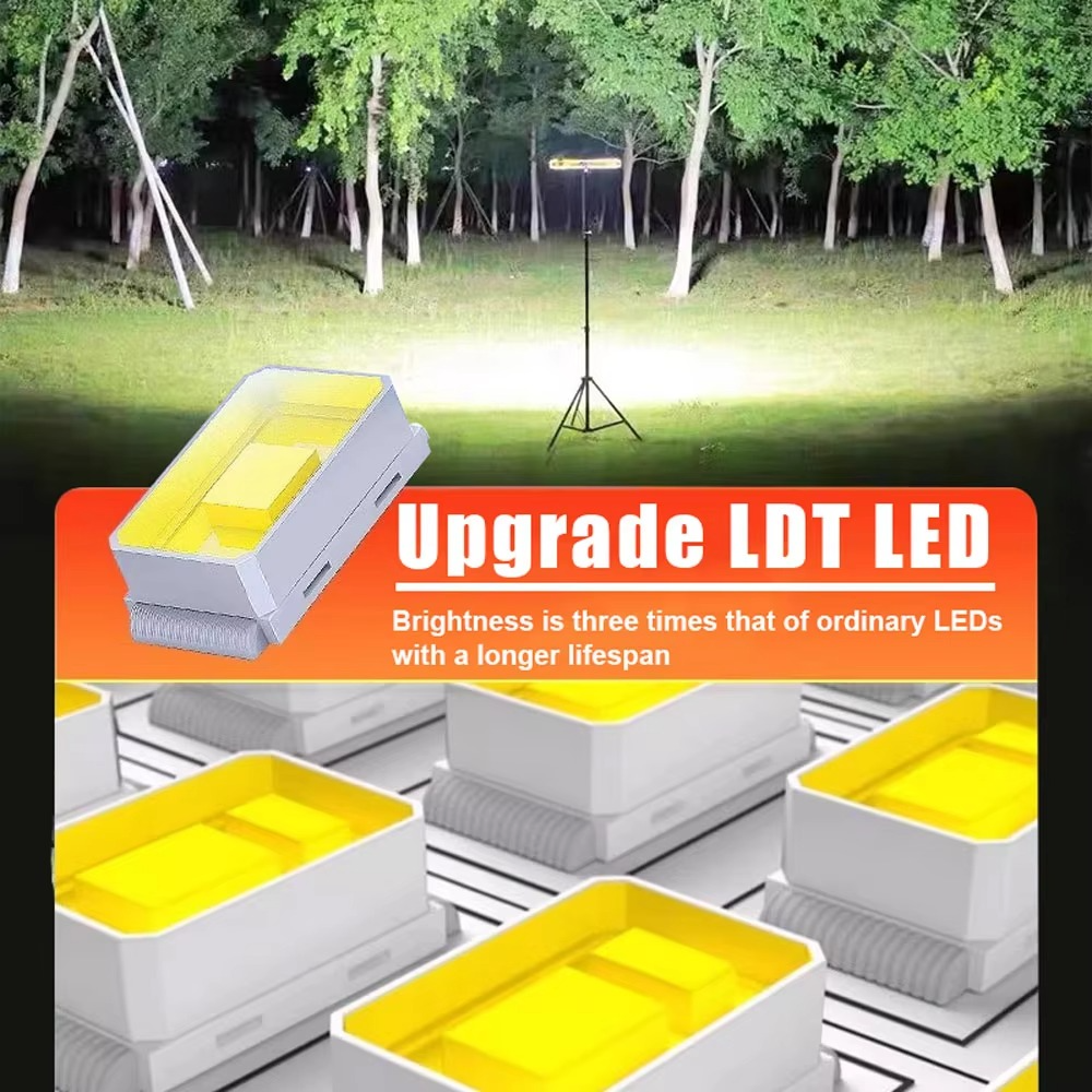Ultrahelle 16-Zoll-LED-Arbeitsleuchte mit verschiedenen Betriebsmodi und Akku für die ganze Nacht