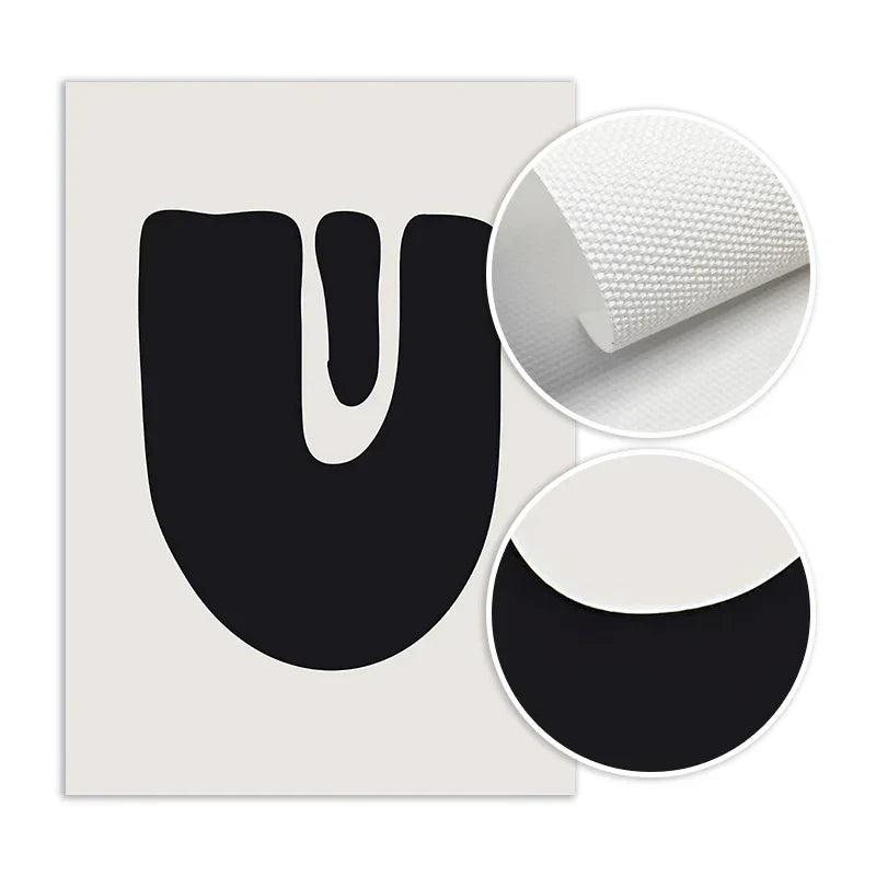 Minimalistische abstrakte primitive Symbole Wandkunst Fine Art Leinwanddrucke Schwarz Weiß Bilder für moderne Wohnung Wohnzimmer Dekor | Brehn