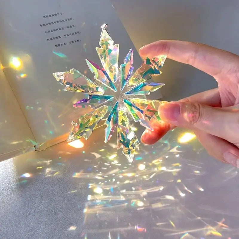 Transparenter Schneeflocken-Regenbogen-Autoanhänger-Dekor | Brehn