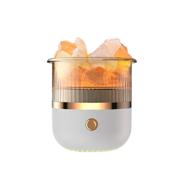 Brehn | Himalaya Salzkrystalllampe & Ätherischer Öl Diffusor, USB Ultraschall Luftbefeuchter für Zuhause & Büro