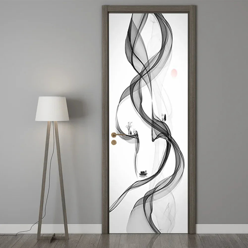 Moderne abstrakte Perlen geometrische Türaufkleber Mural abnehmbar PVC Vinyl Peel N Stick Wandkunst Mural Dekor für Innentüren Kreative DIY Wohnkultur | Brehn