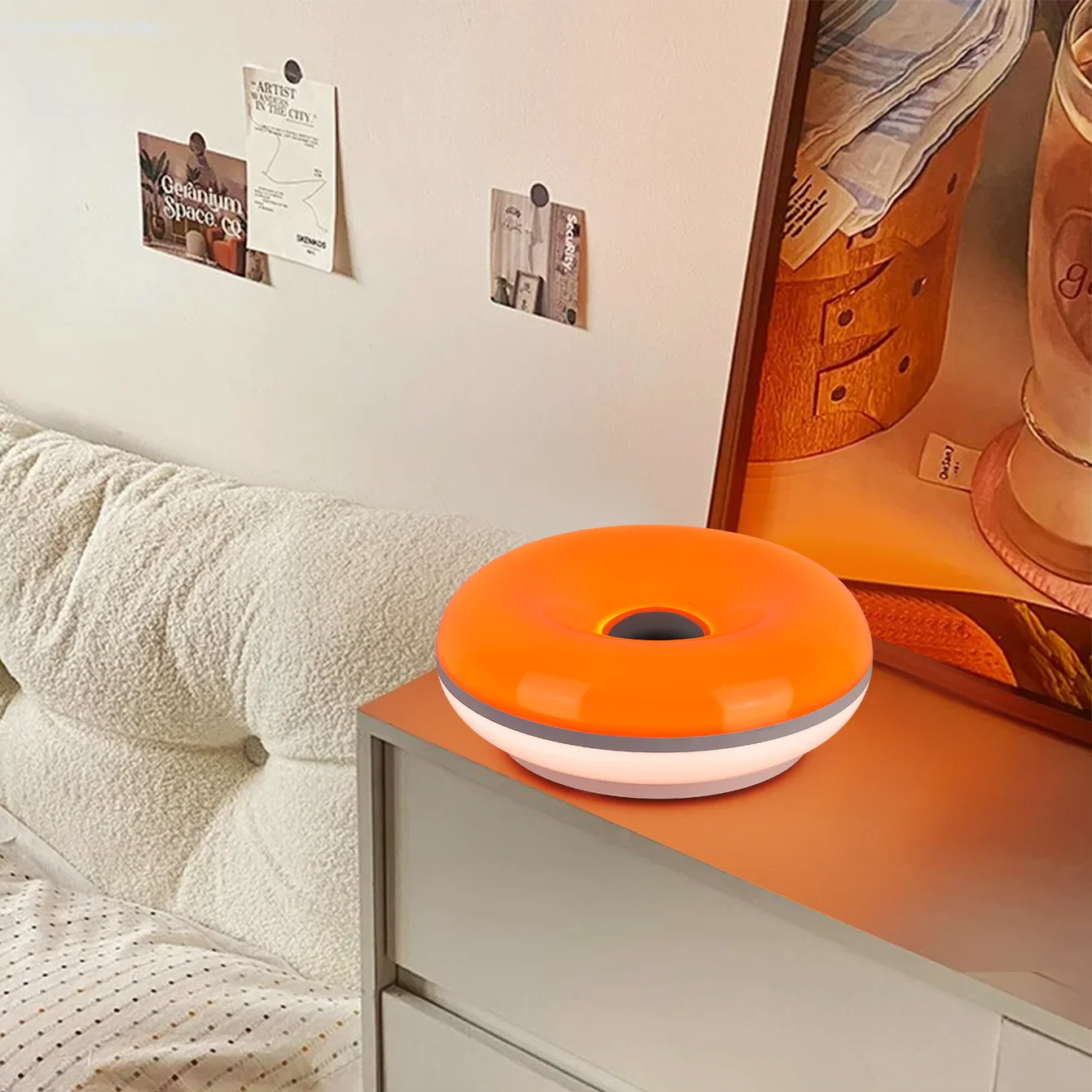 Brehn | Tischlampe Luminoro Bauhaus | USB & Touch | RGB 16 Farben mit Fernbedienung | Ambientelicht für Wohn- & Schlafzimmer