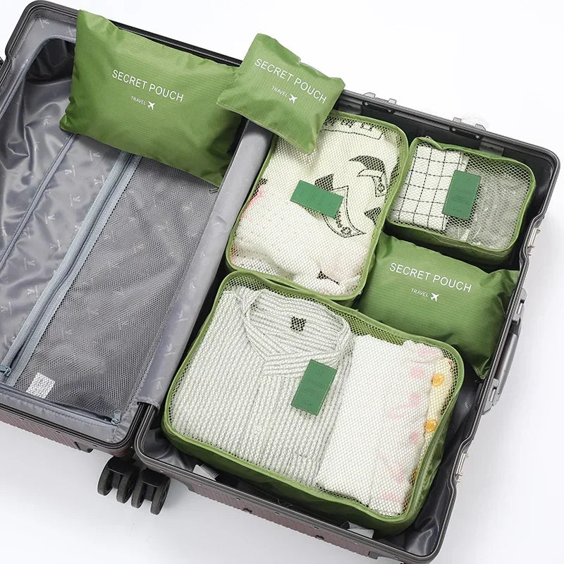 Brehn | ReiseLina Kofferorganizer Set | 6-teilig | Wasserdicht & Platzsparend | Aus Oxford-Stoff