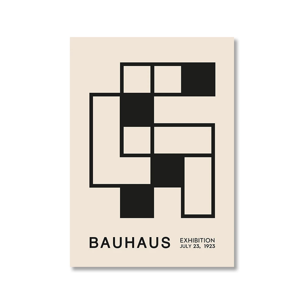 Vintage Retro Geometric Abstract Bauhaus Expo Kunst Galerie Poster Wandkunst Feine Kunst Leinwanddrucke Bilder Für Wohnzimmer Esszimmer Home Office Dekor | Brehn