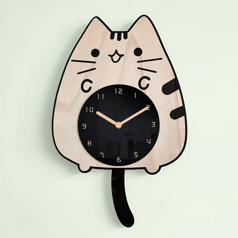 Brehn | Glückliche Neugierige Katze Wanduhr
