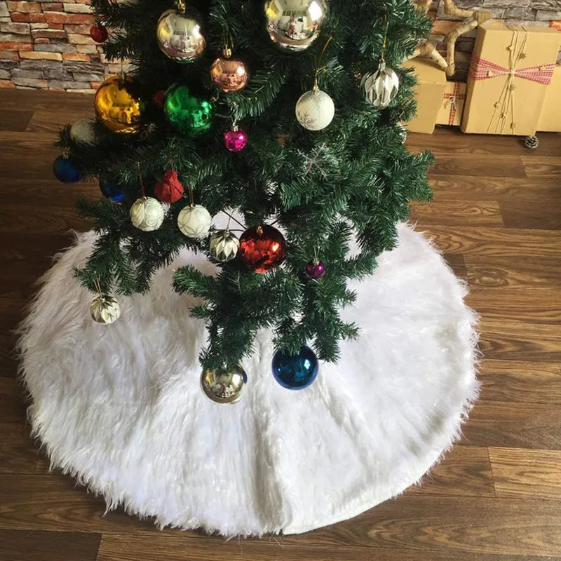 Plüsch Kunstfell Weiß Weihnachtsbaumrock | Brehn
