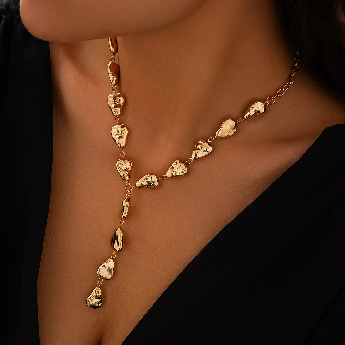 Brehn | Moderne Stein inspirierte Lariat-Halskette