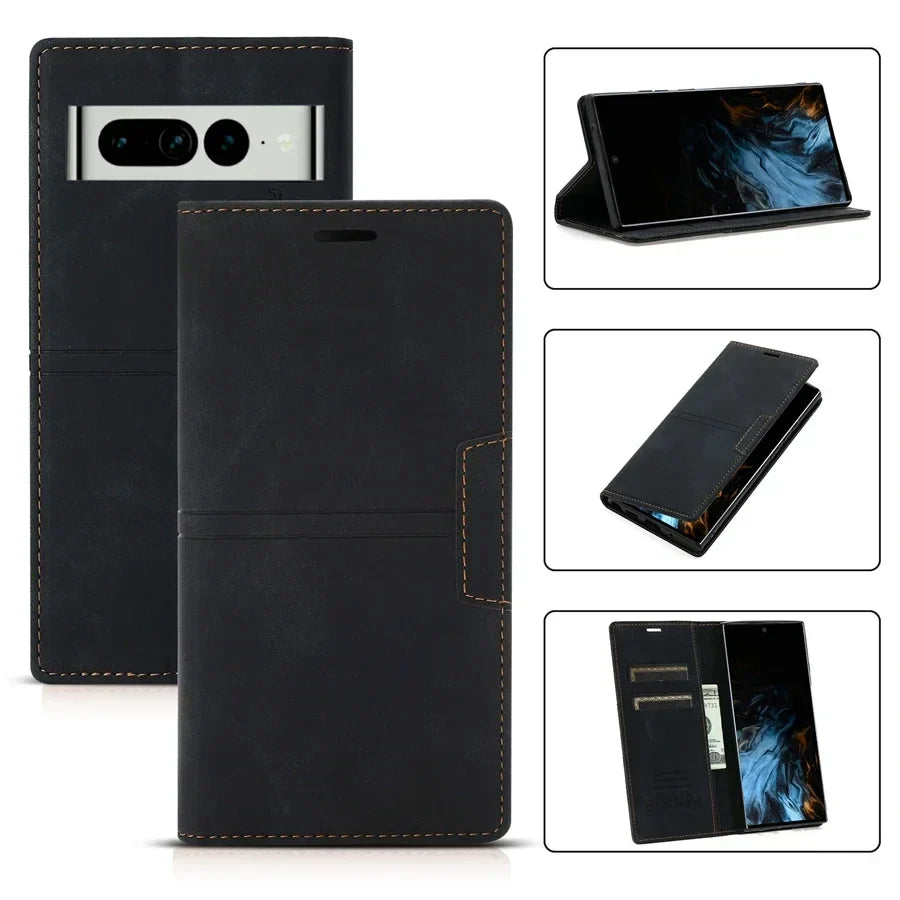 Brehn |  Leder Wallet Hülle Flip Case - Google Pixel