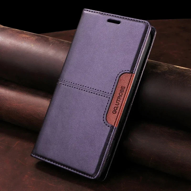 Brehn | RFID Leder iPhone 16/15 Magnetische Klapphülle Geldbörse Case
