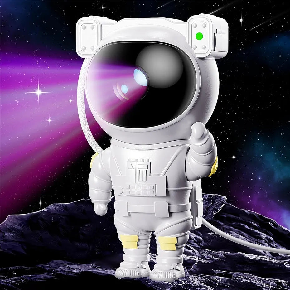 Astronaut Nachtlicht Projektor – LED Sternenhimmel Projektor für Kinderzimmer, Beruhigendes Nachtlicht mit Galaxie- und Weltraumprojektion, Dimmbar und Einstellbar | Brehn