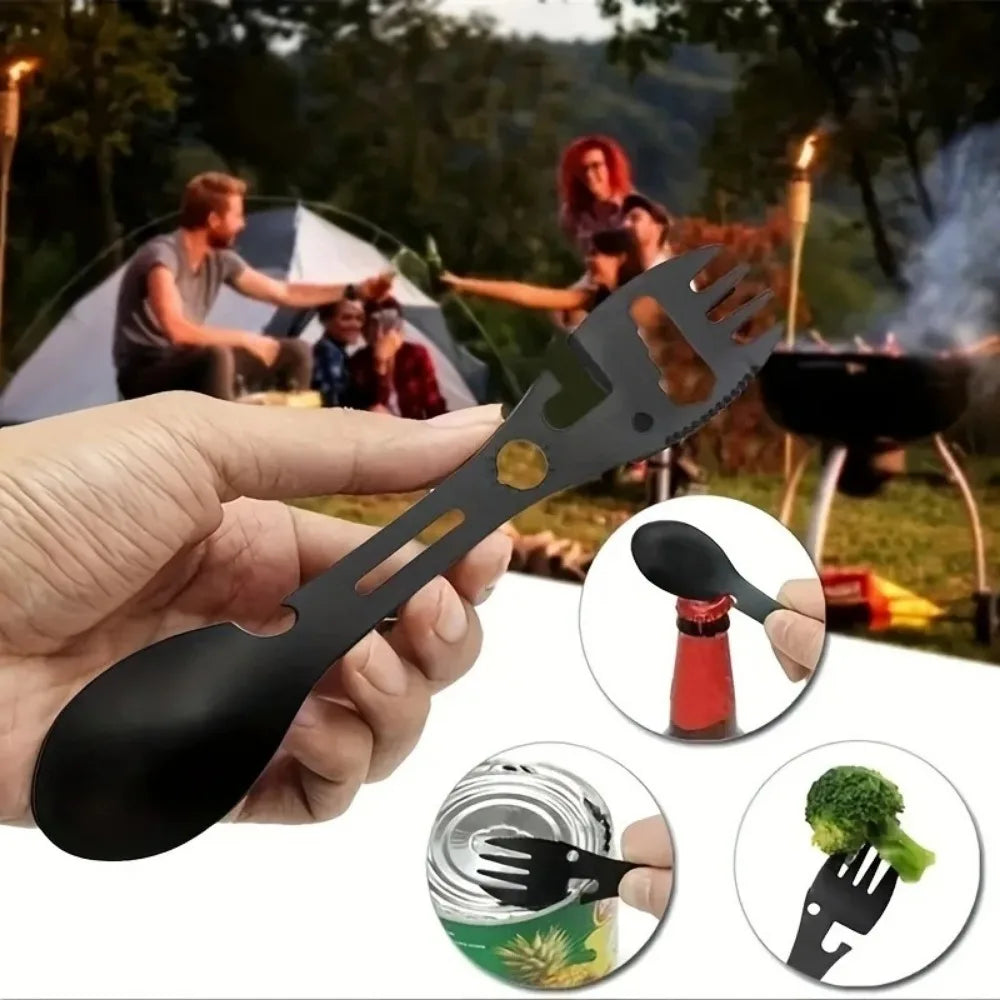 Brehn | TrailSpork Pro | 6-in-1 Edelstahl Camping-Spork | Gabel, Löffel, Grabwerkzeug & Selbstschutz | Ultraleicht & kompakt | Für Outdoor & Survival