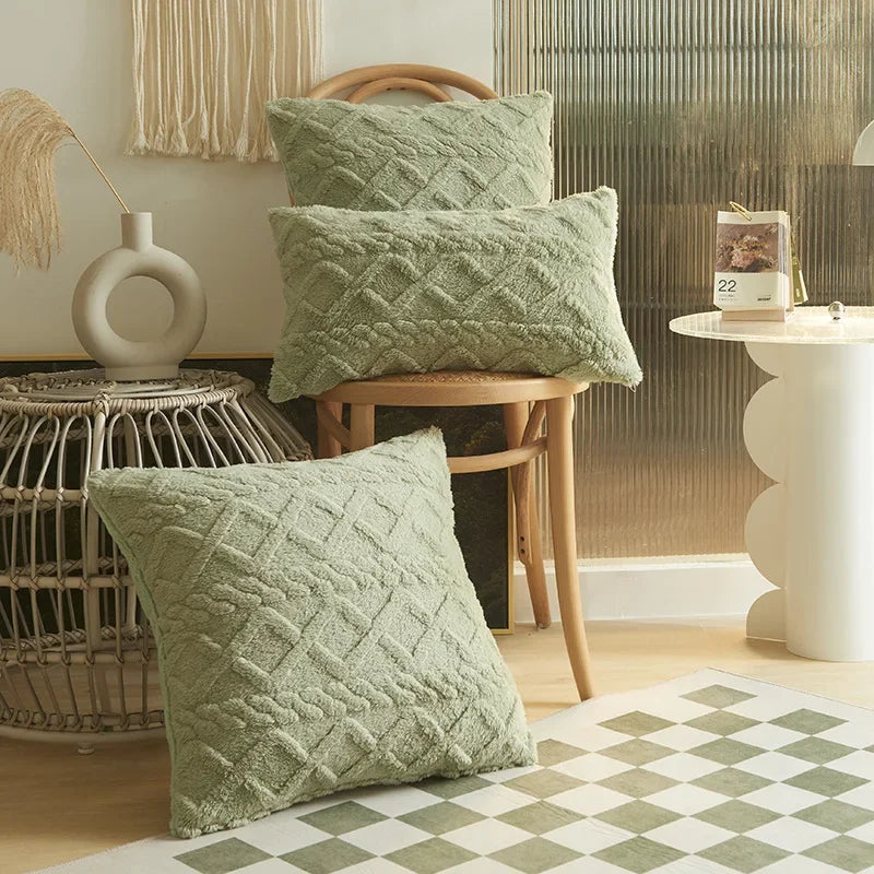 Brehn | SilkAura Dekokissenbezug - Luxuskomfort mit geometrischem Jacquard