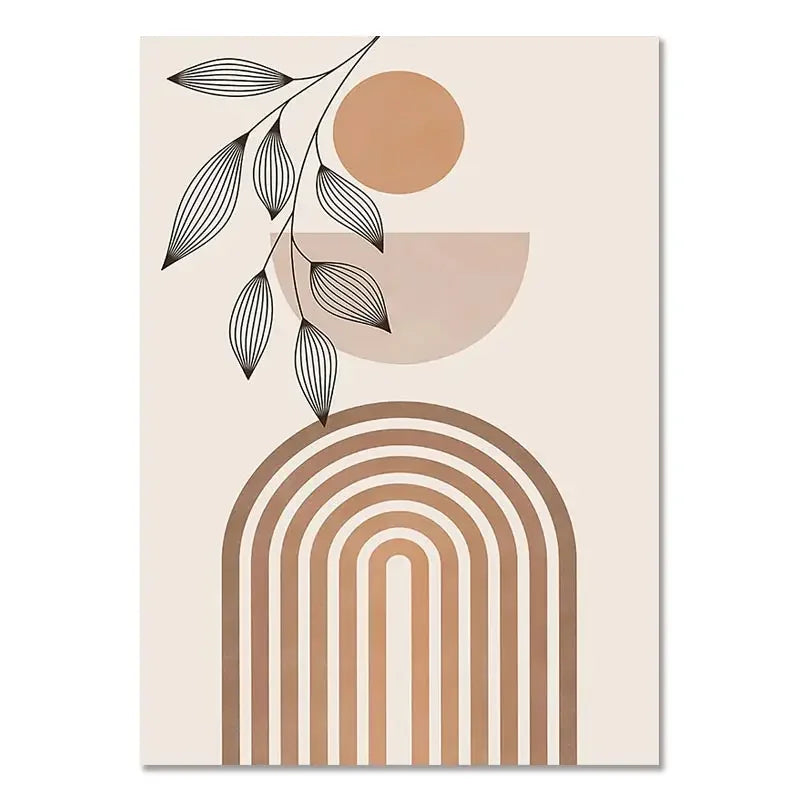 Minimalistische Terrakotta Sonnen abstrakte Wandkunst Fine Art Leinwanddrucke moderne Bilder für Wohnzimmer Schlafzimmer Galerie Wandkunst Dekor | Brehn