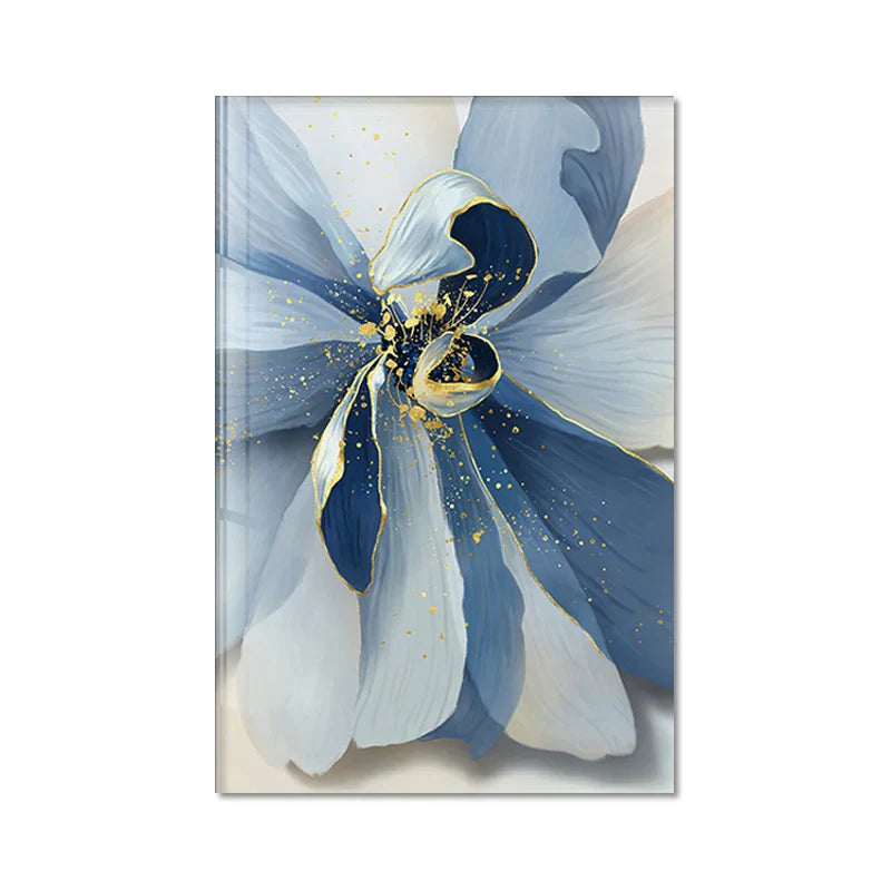 Big Blue Petal Florale Wandkunst Fine Art Leinwanddrucke Moderne Botanische Abstrakte Bilder Für Wohnzimmer Schlafzimmer Esszimmer Kunstdekor | Brehn