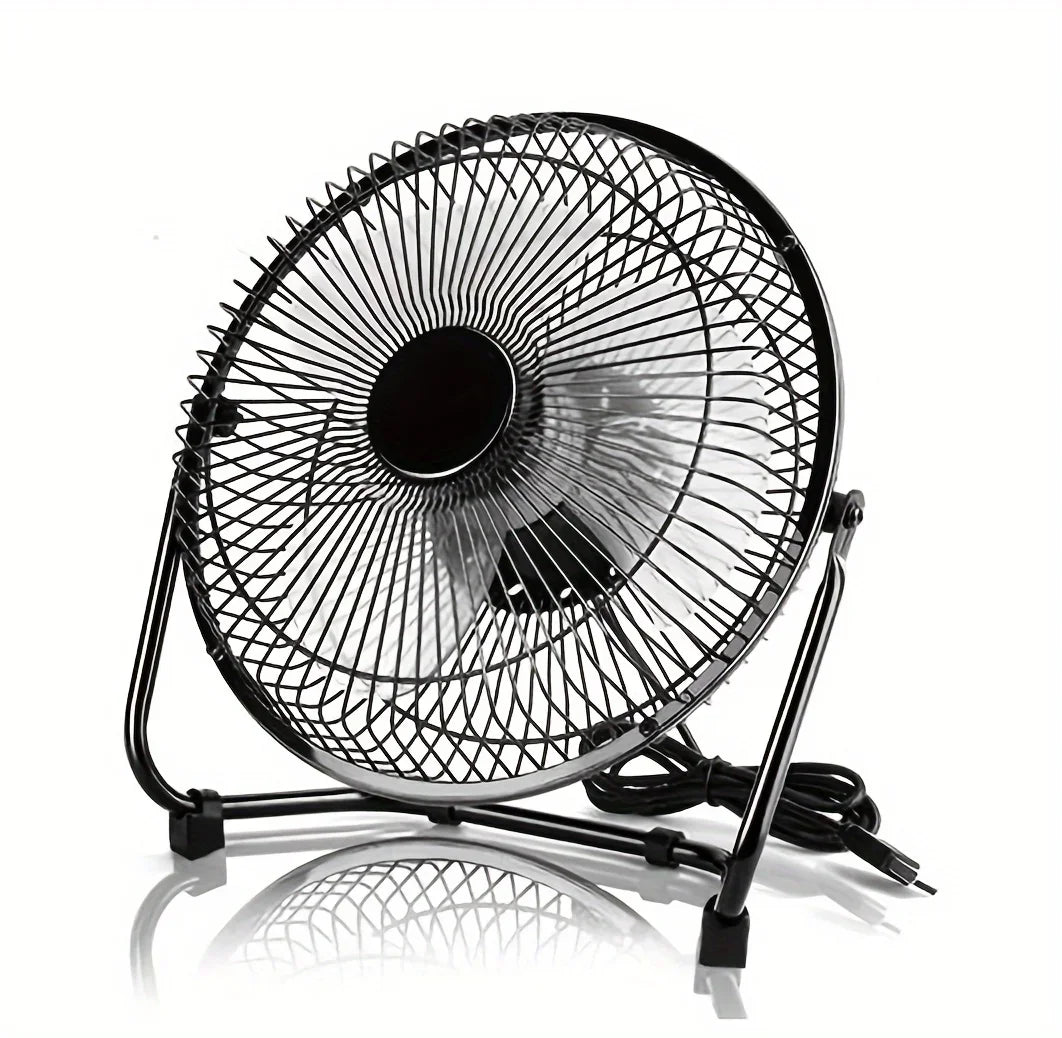 4/6/8 Zoll Desktop Tragbarer USB Elektrischer Ventilator – 2-Geschwindigkeits Verstellbarer Mini Tischventilator mit 4 Flügeln & 360° Drehung für Starken Luftstrom | Brehn