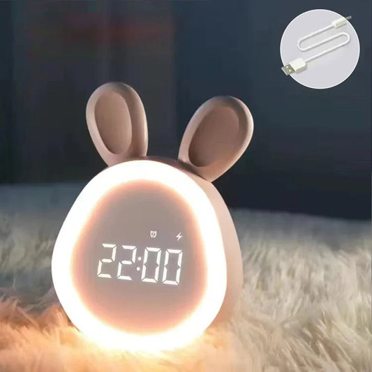 Hasenförmige Kinder-Wecker mit LED-Nachtlicht - BunniGlow | Brehn