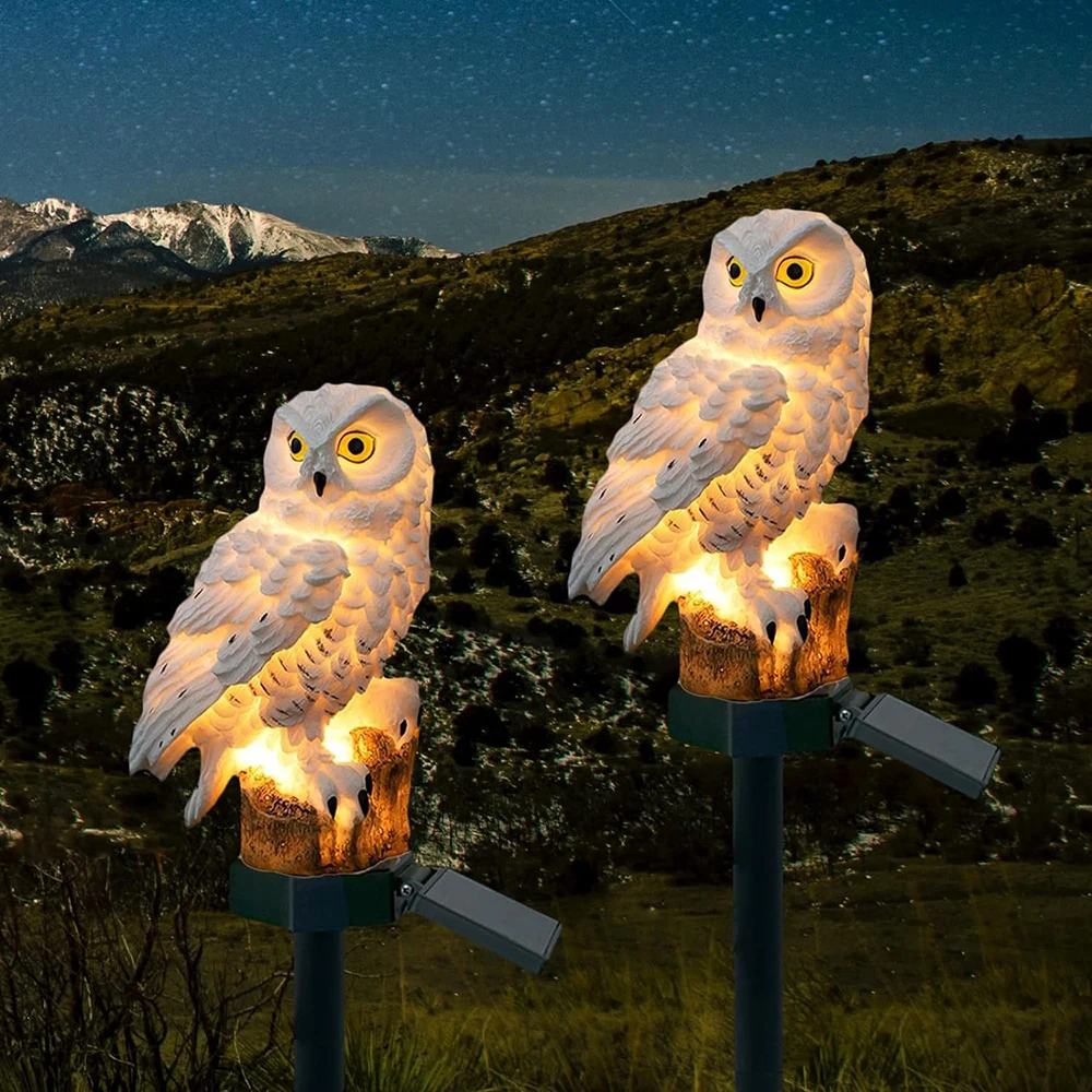 Umweltfreundliche Solar-Eule Gartenlampen (2er-Pack)