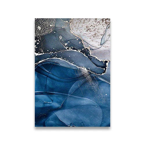 Moderne exotische flüssige blaue Marmorprint florale Wandkunst feine Kunst Leinwanddrucke nordische abstrakte Bilder für Wohnzimmer Hotelzimmer Kunst Dekor
