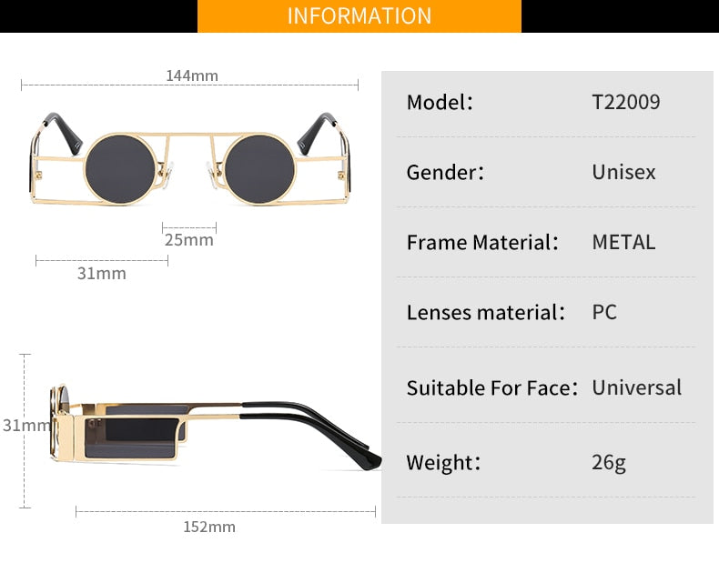 Brehn | Elite Runde Metallrahmen Sonnenbrille
