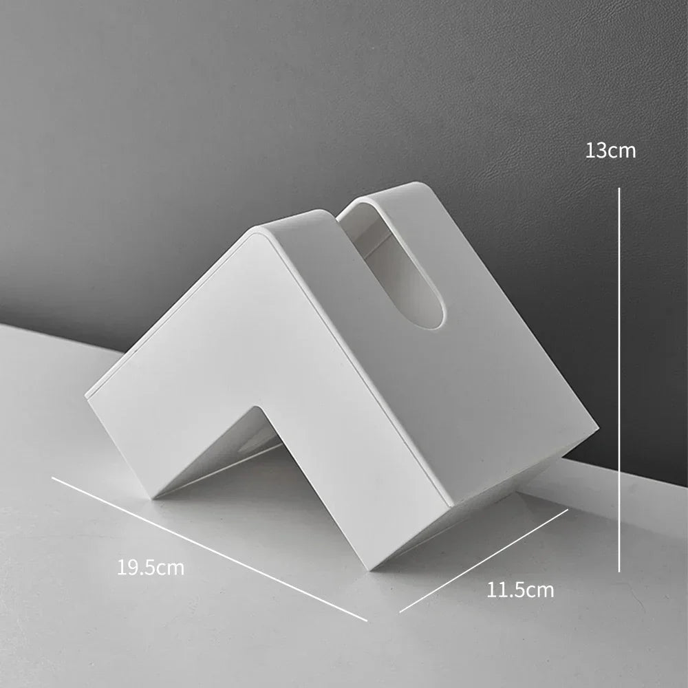 Minimalist Abstract L-förmiger skulpturaler Taschentuchspender für Wohnzimmer Kaffeetisch Küche Arbeitsplatte Desktop Nordic Stil Wohnkultur | Brehn