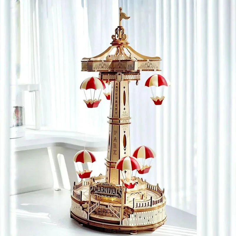 Brehn | Holz 3D Puzzle DIY Jahrmarkt Turm Kit