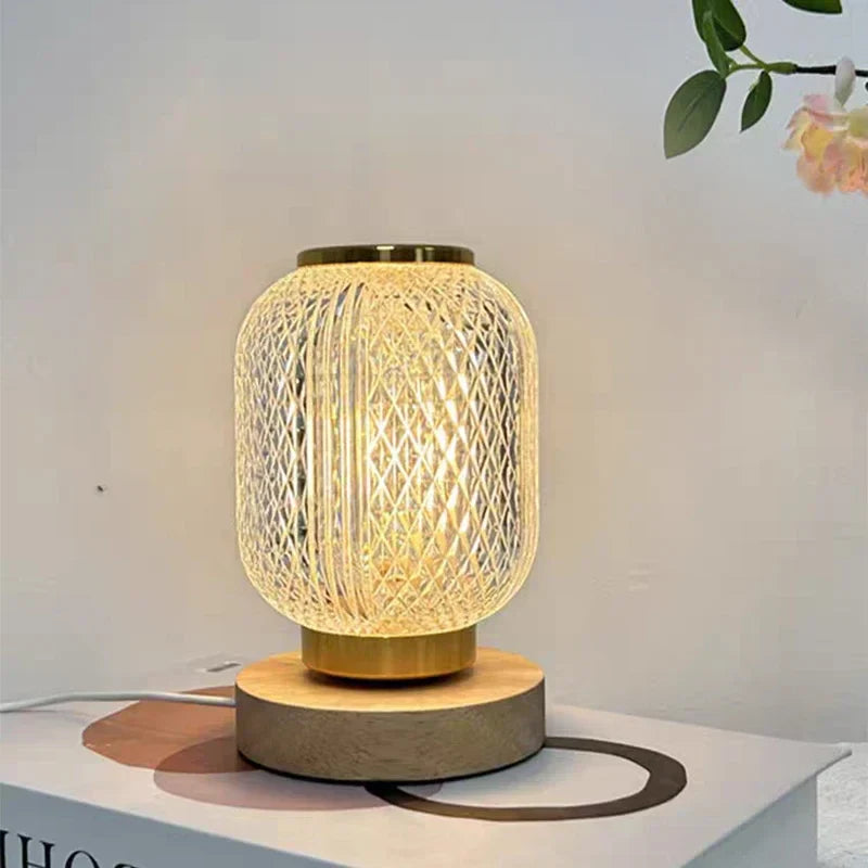 Brehn | Dimmbare Kristall-Tischlampe - Stylische goldene dimmbare Tischlampe mit luxuriösem Kristall-Design
