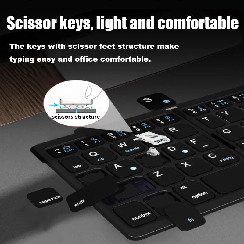 VIvolux | Faltbare Mini Drahtlose Touchpad-Tastatur