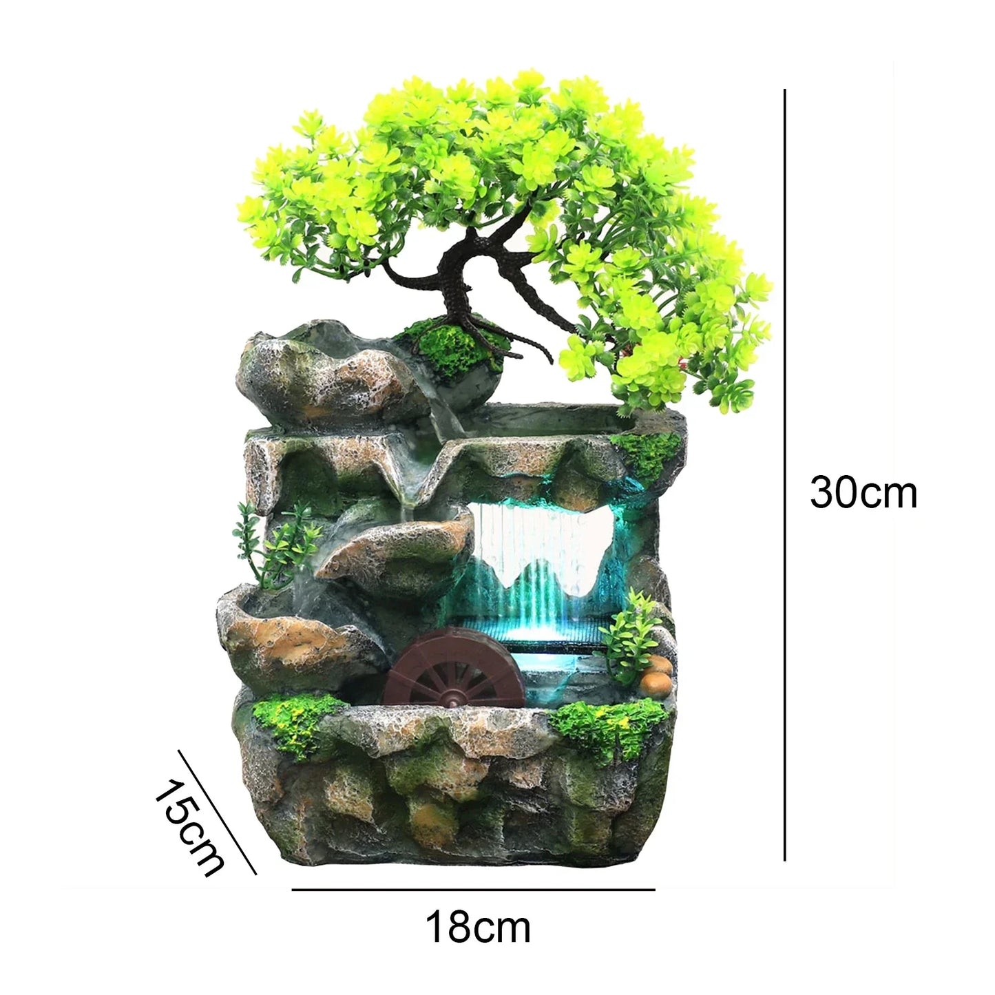 Brehn | Natürlicher Mini Baum Wasserfall Tischbrunnen