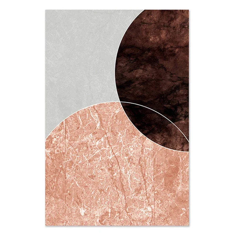 Skandinavische abstrakte graue rosa Granit Wandkunst Fine Art Leinwanddrucke Bilder für moderne Wohnung Wohnzimmer Schlafzimmer Kunstdekoration | Brehn