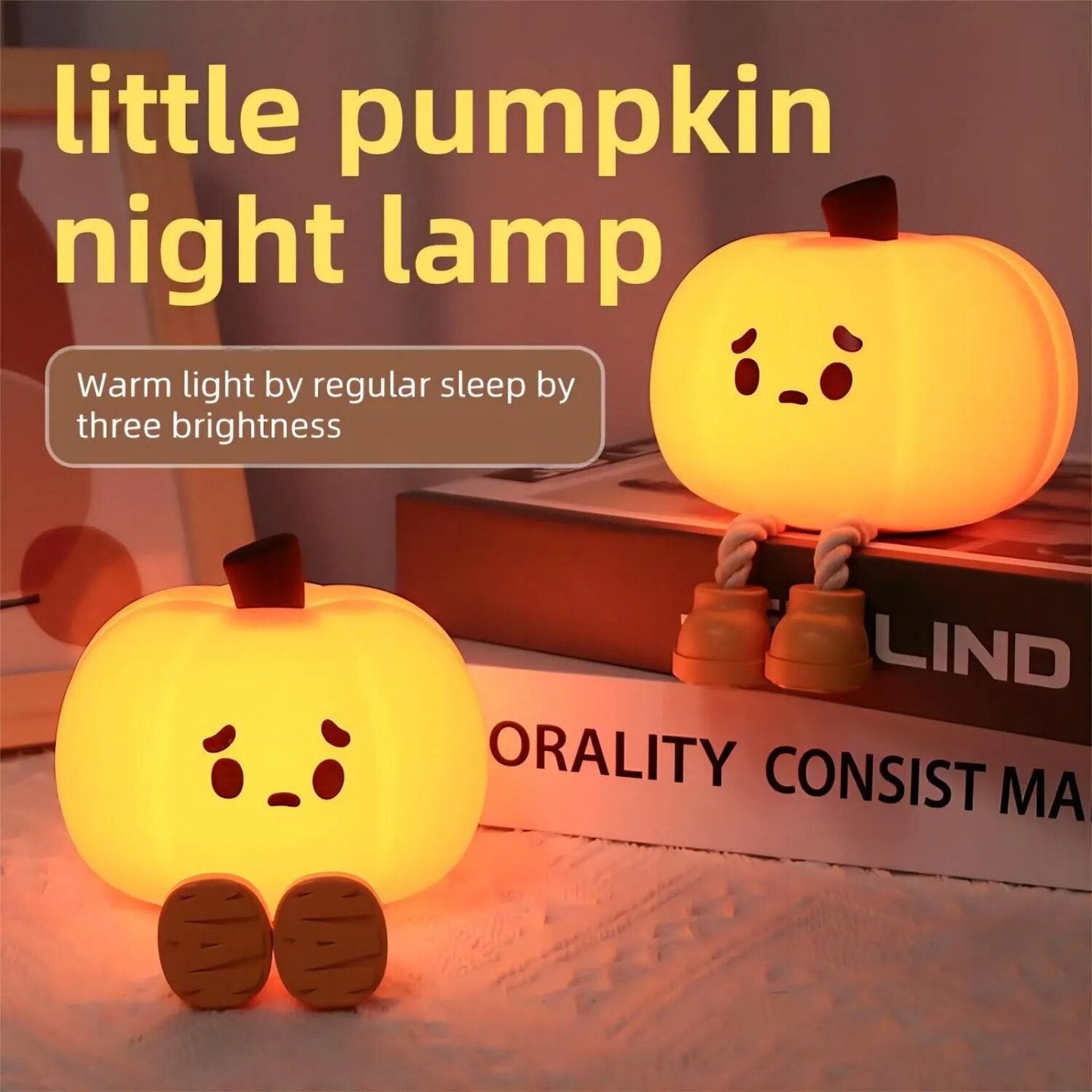 VIvolux | Traurige Kürbis Touch Sensor Lampe Dekor