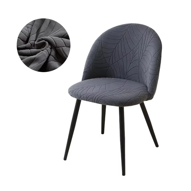 Elastische Samt-Stuhlhussen – Stretch-Stuhlhussen mit niedriger Rückenlehne für Ess- und Schminkstühle