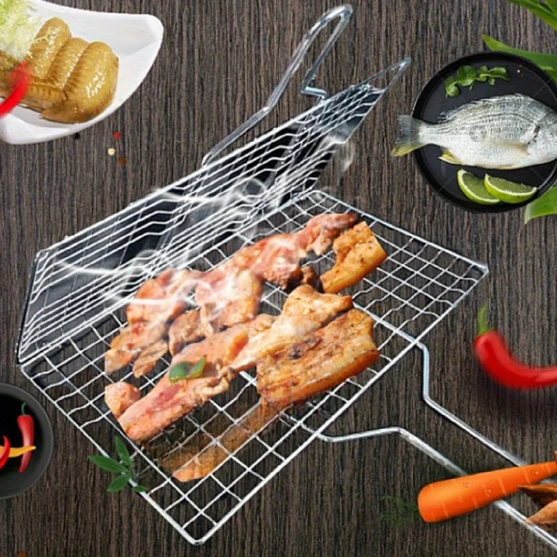 Grillaro Grillkorb | Faltbar & Antihaftbeschichtet | Edelstahl & Hitzebeständig | Für Fleisch & Gemüse