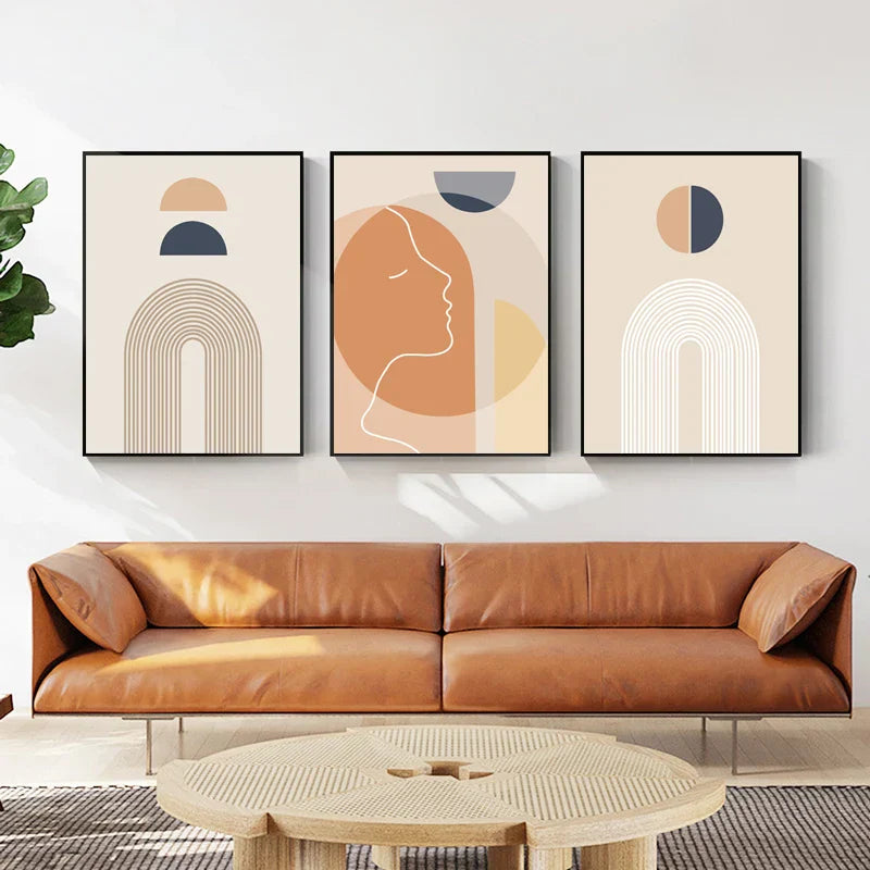 Minimalistische abstrakte Solargeometrie Wandkunst Fine Art Leinwanddrucke Bilder für Wohnzimmer Schlafzimmer, Home Office Kunstdekoration | Brehn