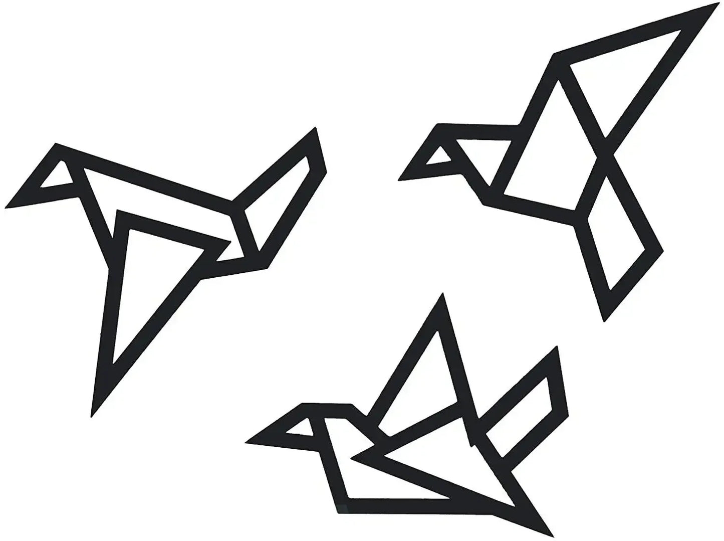 Set aus 3 Stück Eisen Geometrische Vögel 3D Wanddekoration für Nordic Wohnzimmer Esszimmer Schlafzimmer Wanddekoration | Brehn