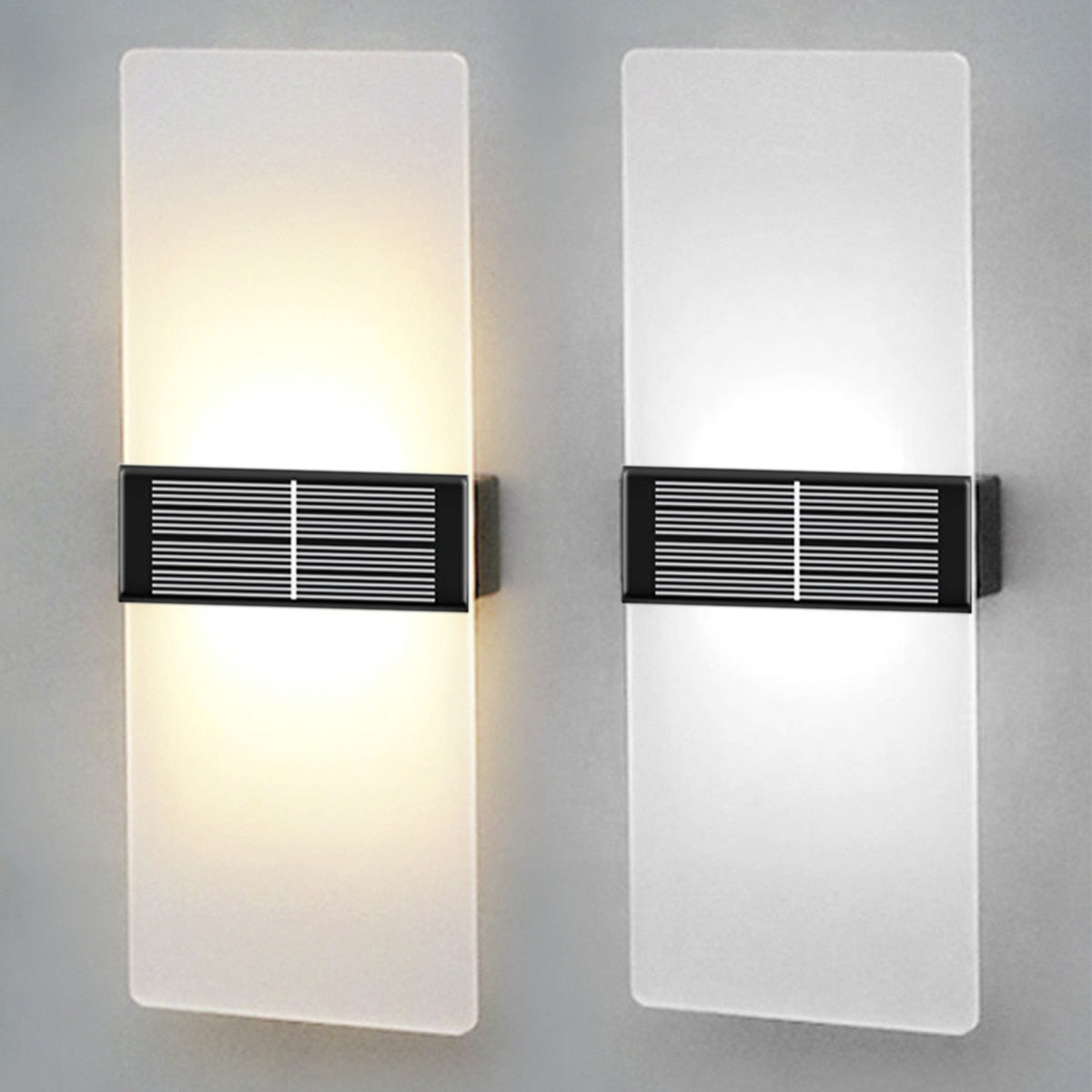 Kacela - Solar Outdoor Modern Milk Shade Wall Light Set | Brehn